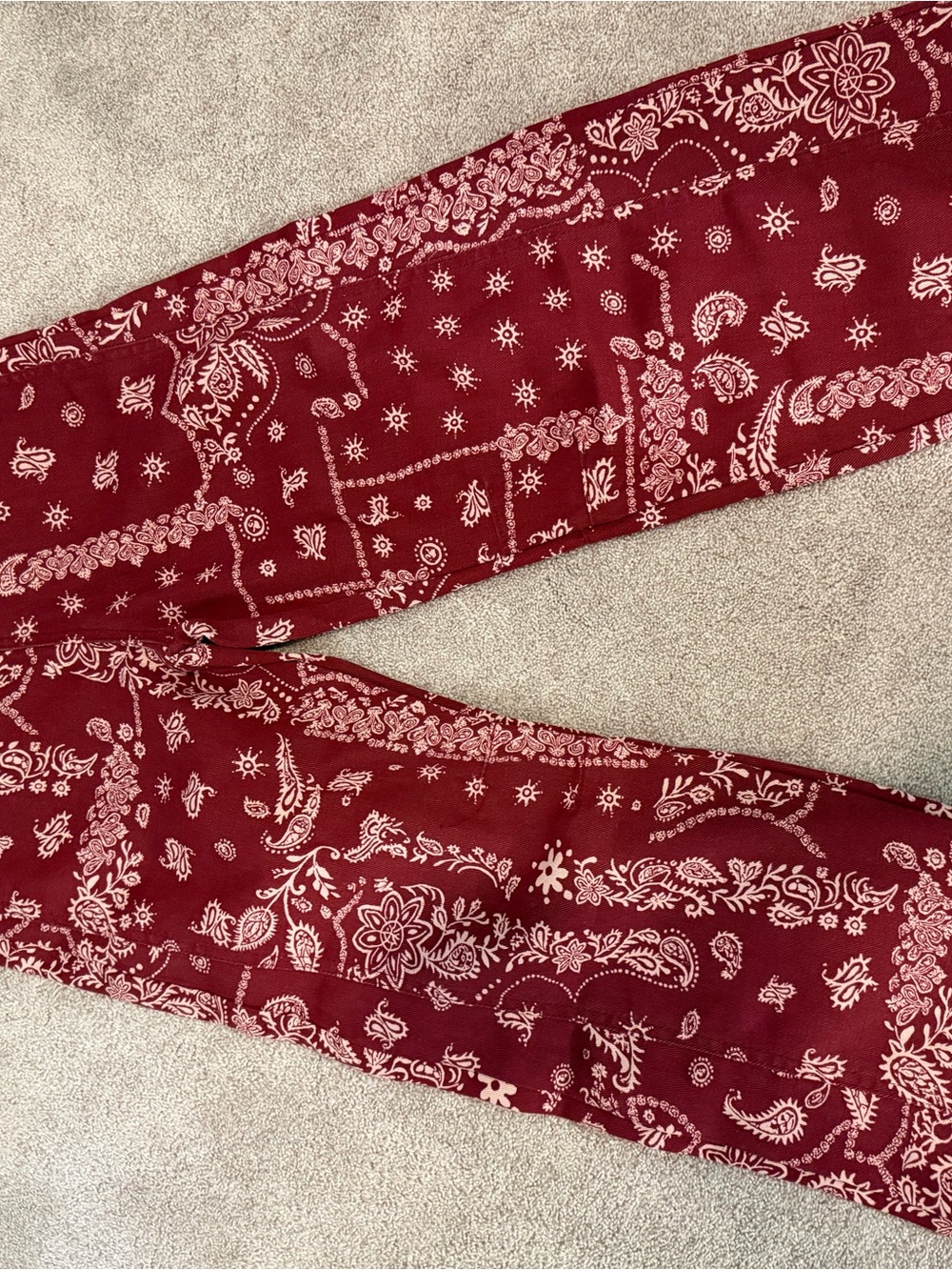 Red Bandana Print Pants